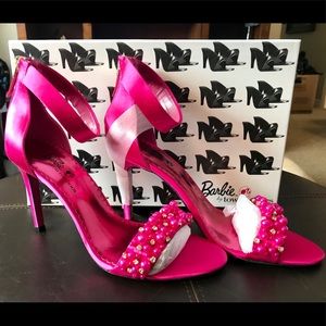 BRAND NEW Fuchsia Satin & Beads Barbie Heels